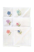 Hediyelik İşlemeli Bayan Mendili 6 lı Paket 28x28 cm 100 Pamuk - 5