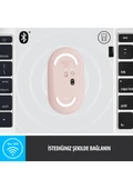Logitech M350 Pebble Sessiz Kablosuz Kompakt Mouse - Pembe - 4