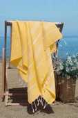 Summer Wind Soft %100 Pamuk Peştemal 100x180 cm Sarı - 2