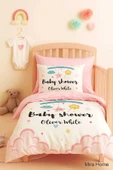 Yenidoğan Kız Bebek Nevresim Takımı %100 Pamuklu  Baby Shower White - 3