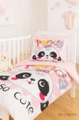 Yenidoğan Kız Bebek Nevresim Takımı %100 Pamuklu Panda So Cute - 3