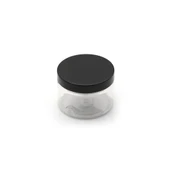 150ml şeffaf akrilik plastik krem kavanozu siyah kapaklı, 12 adet, krem kavanozu, kozmetik kavanoz, plastik kavanoz - 1