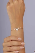 Gümüş Pazarım Manolya Çiçeği Kadın Rosegold Gümüş Bileklik thumbnail 1
