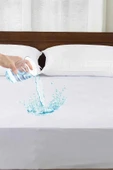 160x200 Cm Çift Kişilik Fitted Geçmeli Sıvı Geçirmez Alez Pamuklu Yatak Koruyucu - 2