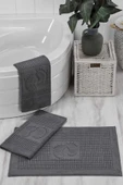 3 Lü Banyo Ayak Havlusu %100 Pamuklu 50x70 Cm Antrasit - 2