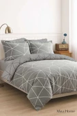 Çift Kişilik Pamuklu Nevresim Takımı Geo Line Gri thumbnail 2