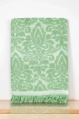 2 Parça Jakarlı Banyo Havlu Takımı %100 Pamuklu 90x150 Cm Arden Yeşil - 2