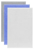 3 lü Düz Renk El Yüz Havlu Seti %100 Pamuklu 50x90 Cm Gri-Mavi-Beyaz - 2