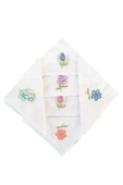 Hediyelik İşlemeli Bayan Mendili 6 lı Paket 28x28 cm 100 Pamuk - 2
