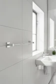 Krom Yapışkanlı Uzun Havluluk – Kare Topuzlu Metal Banyo Havlu Askısı, Dayanıklı & Şık - (101-K) - KTK - 5