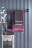 4 lü Kadın Erkek Banyo Havlusu Takımı Oscar Mürdüm Antasit - 2