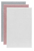 3 lü Düz Renk El Yüz Havlu Seti %100 Pamuklu 50x90 Cm Gri-Gül-Beyaz - 2
