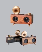 Nostaljik Gramofon Bluetooth Hoparlör – FM Radyo + USB + SD Kart Destekli - 2