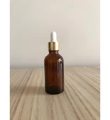 100cc, ECZA ŞİŞESİ, KAHVERENGİ ŞİŞE, CAM ŞİŞE, CAM DAMLALIKLI ŞİŞE, SARI KAPAK,BEYAZ EMZİK,100 ADET - 1