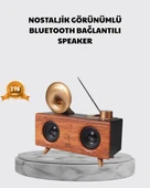 Nostaljik Gramofon Bluetooth Hoparlör – FM Radyo + USB + SD Kart Destekli - 1
