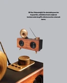 Nostaljik Gramofon Bluetooth Hoparlör – FM Radyo + USB + SD Kart Destekli - 4