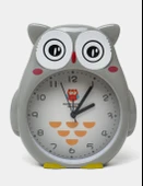Baykuş Büyük Boy Sevimli Baykuş Saat Çocuk odası saati gri renk - 1