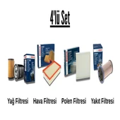 Bosch Ford Fiesta 1.4 TDCI Dizel 2002-2008 Hava Yağ Yakıt Karbonlu Polen Filtre Bakım Seti - 1