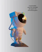 8 Efektli Astronot Galaxy Projektör Uzaktan Kumandalı LED Gece Lambası - 2