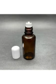20ml kahverengi cam şişe roll-on şişe, 12 adet, bilye başlıklı şişe, cam şişe, roll-on şişesi, amber şişe thumbnail 1