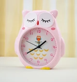 Baykuş Büyük Boy Sevimli Baykuş Saat Çocuk odası saati pembe renk - 4