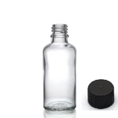 30ml şeffaf şişe düz kapaklı, 12 adet, cam şişe, esans şişesi, yağ şişesi, kozmetik şişesi - 1