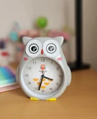 Baykuş Büyük Boy Sevimli Baykuş Saat Çocuk odası saati gri renk - 2
