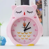 Baykuş Büyük Boy Sevimli Baykuş Saat Çocuk odası saati pembe renk - 2