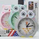 Baykuş Büyük Boy Sevimli Baykuş Saat Çocuk odası saati pembe renk - 5