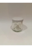 40cc Şeffaf Cam Beyaz Kapak Kavanoz,mini Kavanoz,bal Kavanozu,süs Kavanozu,100 Adet - 1