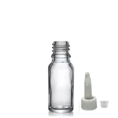 20ml şeffaf cam şişe getamisin kapak, 24 adet, plastik üstten damlalıklı şişe, damlatmalı şişe, damlatıcı şişe - 1