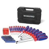 WORKPRO WP200518 56 Parça CR-V Manyetik Profesyonel Tornavida & Bits Uç Seti - 1