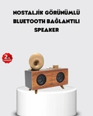 Retro Gramofon Tasarımlı Bluetooth Hoparlör – 3D Stereo Ses, 1800 mAh Batarya - 1