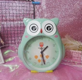 Baykuş Büyük Boy Sevimli Baykuş Saat Çocuk odası saati yeşil renk - 2