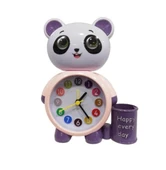 Panda Tasarımlı Saat Kalemlik Kızlar ve Erkekler İçin Yatak Odaları ve Oyun Odaları Saati - 2