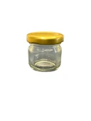 40ml şeffaf cam konserve kavanozu gold kapaklı, 12 adet, cam kavanoz, konserve kavanozu, reçel kavanozu, bal kavanozu, saklama kavanozu - 1