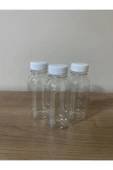 23 Adet 250 ml Yuvarlak Detox, Meyve Suyu, Sporcu, Diyet Içecek-boş Pet Şişe(BEYAZ KİLİTLİ KAPAKLI) - 3