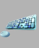 Kablosuz Retro Klavye ve Mouse Seti – 104 Tuşlu, Sessiz Yazım - 5