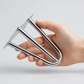 Martı 12 cm Krom Gümüş Metal Mobilya Ayağı Üçgen Modern Tasarım Koltuk Sehpa Masa TV Ünitesi Uyumlu thumbnail 2