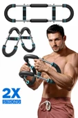 2X POWER (25-50KG) Ayarlanabilir Çift Metal Yaylı Göğüs & Kol Full Body Egzersiz Aleti Fitness Bar thumbnail 1