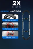 2X POWER (25-50KG) Ayarlanabilir Çift Metal Yaylı Göğüs & Kol Full Body Egzersiz Aleti Fitness Bar thumbnail 2