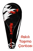 Deluxe 27 İnç Tenis Raketi Çantalı Yetişkin Tennis Racket L2 Grip 68 cm Kırmızı 527 thumbnail 3