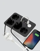 Akım Korumalı 3 USB Portlu 4’lü Priz 4.1A Hızlı Şarj - 5