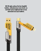 Evrensel Uyumluluklu Dayanıklı Metal Başlıklı Hızlı Şarj Kablosu - 3