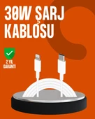 30W Type-C Lightning Hızlı Şarj Kablosu 1.2m iPhone Uyumlu - 1