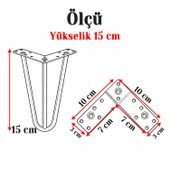 Martı 15 cm 4 Adet Set Gold Altın Metal Mobilya Ayak Ayağı Üçgen Modern Koltuk Sehpa Masa TV Ünitesi thumbnail 7