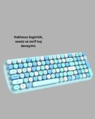 Retro Daktilo Stilli Kablosuz Klavye Mouse Seti – Sessiz ve Şık - 2