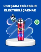 Çok Fonksiyonlu Şarjlı LED Fenerli USB Çakmak - 1