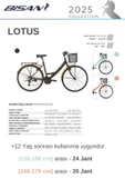 Bisan LOTUS ŞEHİR BİSİKLETİ 34 CM V 24 JANT 21 VİTES MİNT YEŞİL BEYAZ thumbnail 4