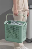 İronika Samba Kirli Temiz Çamaşır Sepeti Çok Amaçlı Oyuncak Sepeti - Yeşil thumbnail 1